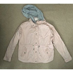 Life In Progress Light Pink Hooded Utility Jacket